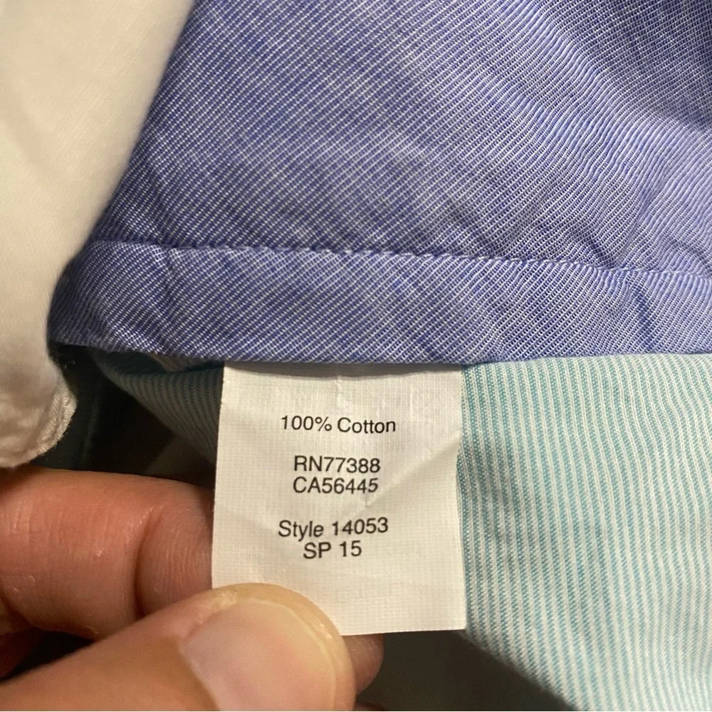 J Crew‎ Blue White Striped Cotton Revington Flat Front Shorts